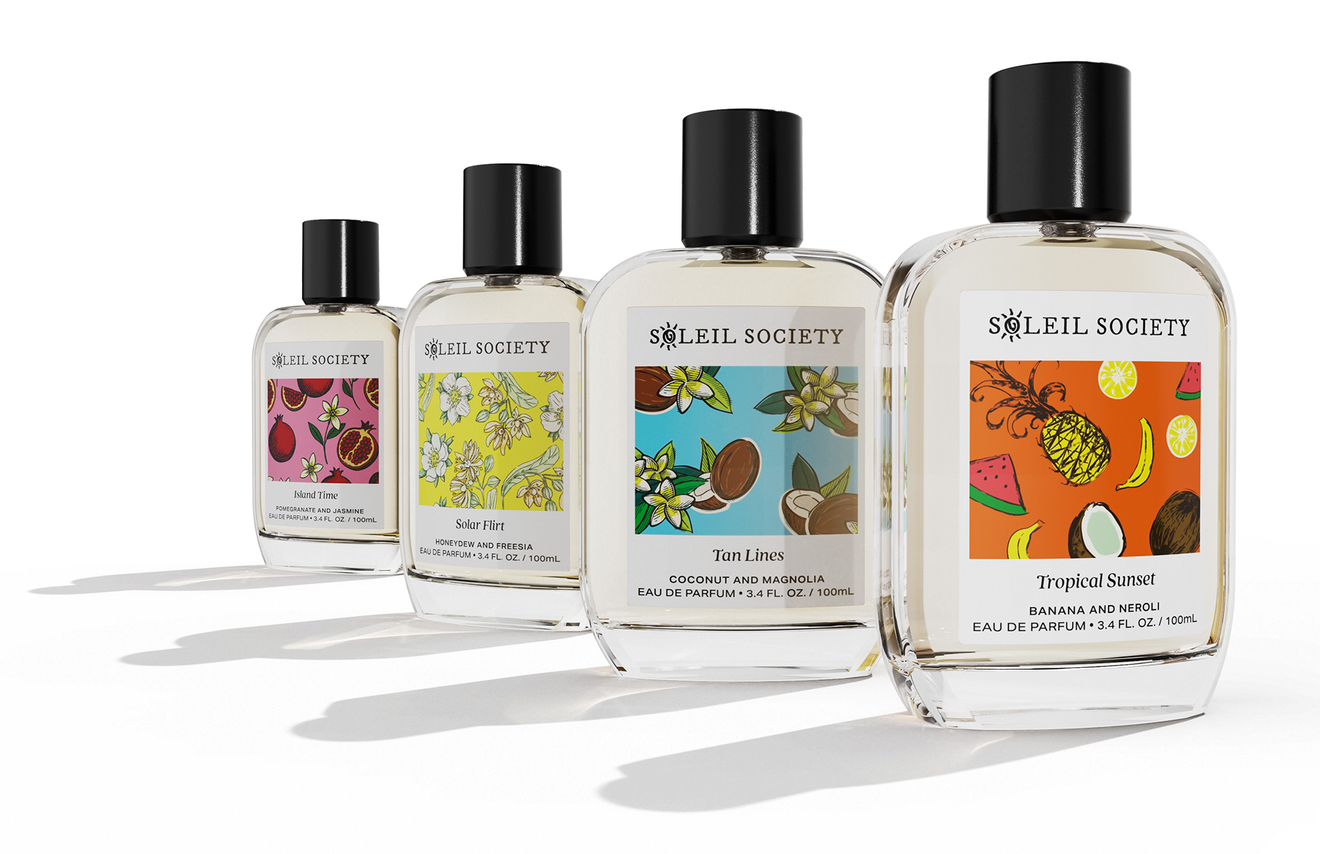 Line up of fragrance products